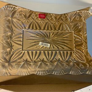 New Vincennes Cristal d’Arques glass rectangular  Tray Made France 7.25”x11” B6